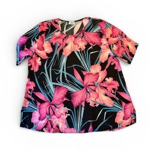 Jostar Vintage Floral Short Sleeve Top see measurements